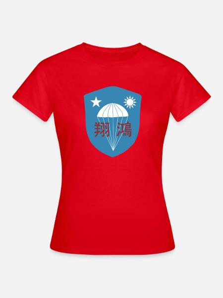 Zweiter Weltkrieg: Chinesisches OSS-Kommando-Fallschirmjägerabzeichen - Frauen T-Shirt - Rot