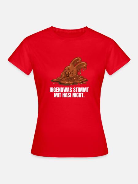 Schokoladenhase Ostern - Frauen T-Shirt - Rot