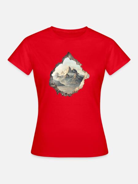 Gebirge Berge Wandern - Frauen T-Shirt - Rot
