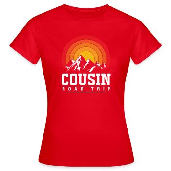 Voyage sur la route du cousin - T-shirt Femme - rouge - Devant - AI Model Female 172 dark (172cm)
