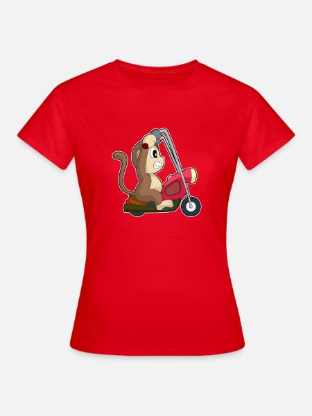 Affe Motorrad - Frauen T-Shirt - Rot