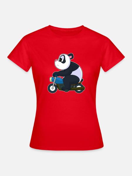Panda Motorrad - Frauen T-Shirt - Rot