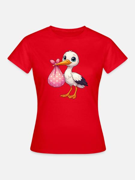 Kuschelpelikan mit rosa Bündel - Frauen T-Shirt - Rot
