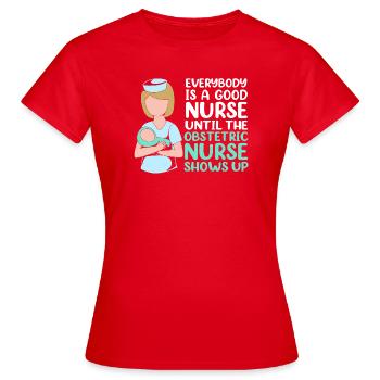 Hôpital de grossesse infirmier - T-shirt Femme - rouge - Devant - AI Model Female 172 dark (172cm)
