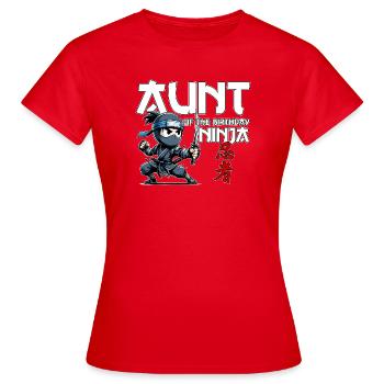 Aunt Of The Birthday Ninja Birthday Funny - Women's T-Shirt - red - Front - AI Model Female 172 dark (172cm)