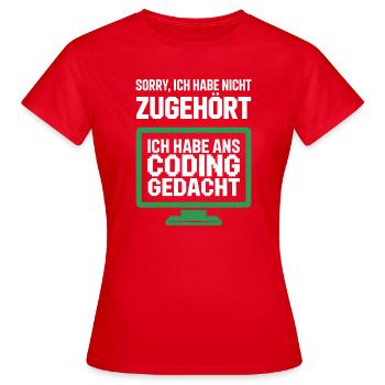 Affichage de la pensée de codage - T-shirt Femme - rouge - Devant - AI Model Female 172 dark (172cm)
