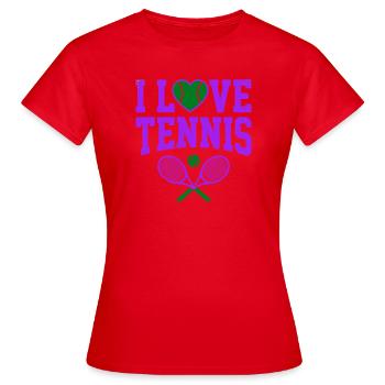 T-shirt de tennis, T-shirt I Love Tennis London, Sweat à capuche - T-shirt Femme - rouge - Devant - AI Model Female 172 dark (172cm)