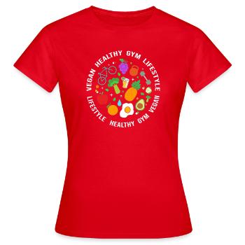 Ernährung Lebensmittel Nahrungsmittel - Frauen T-Shirt - Rot - Vorne - AI Model Female 172 dark (172cm)