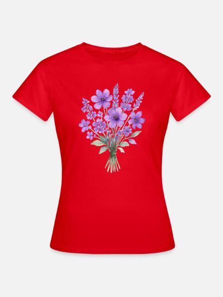 Lavendel Aquarell Bouquet - Frauen T-Shirt - Rot