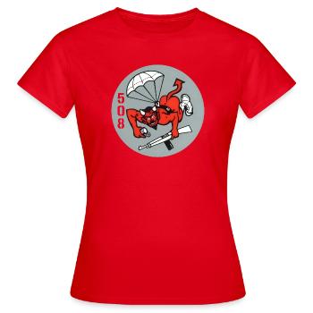508. Luftlandedivision „Rote Teufel“ aus dem Zweit - Frauen T-Shirt - Rot - Vorne - AI Model Female 172 dark (172cm)