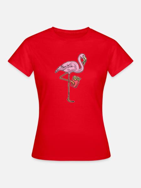 Flamingo Pommes frites - Frauen T-Shirt - Rot