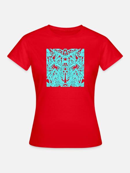 Türkis-Symmetrie Ornament - Frauen T-Shirt - Rot
