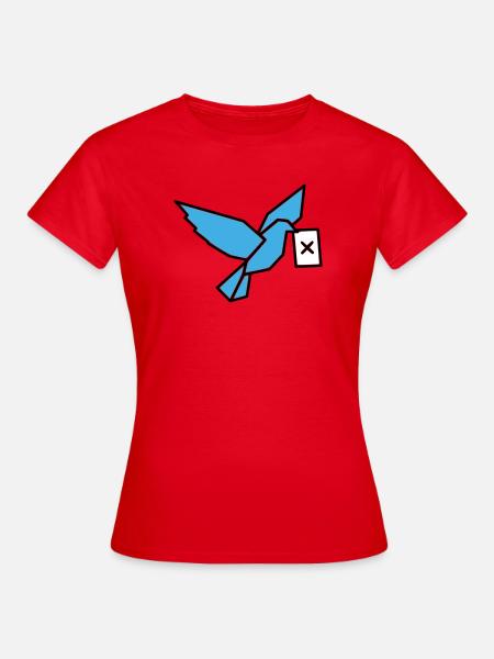 Brieftaube Wahlzettel Vogel Bunt - Frauen T-Shirt - Rot