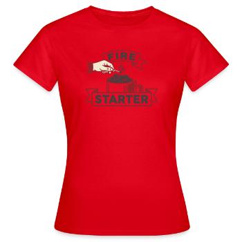 Allumeur de Feu : Maître des Braises - T-shirt Femme - rouge - Devant - AI Model Female 172 dark (172cm)