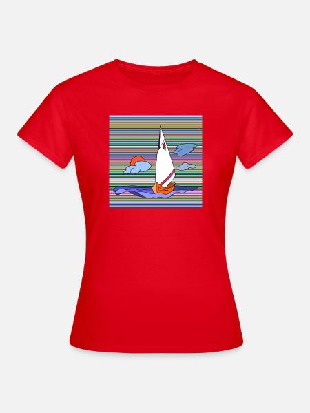 Segelboot - Frauen T-Shirt - Rot