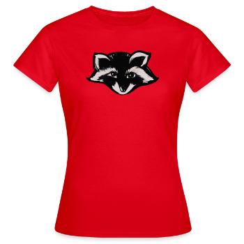 Mitternachts-Waschbärkopf - Frauen T-Shirt - Rot - Vorne - AI Model Female 172 dark (172cm)