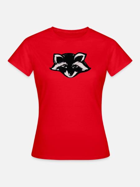 Mitternachts-Waschbärkopf - Frauen T-Shirt - Rot
