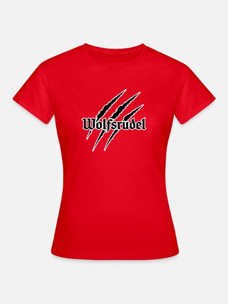 Wolfsklaue Gothic Schriftlogo - Frauen T-Shirt - Rot