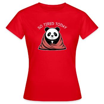 Panda Kuscheltraum unter Decke - Frauen T-Shirt - Rot - Vorne - AI Model Female 172 dark (172cm)
