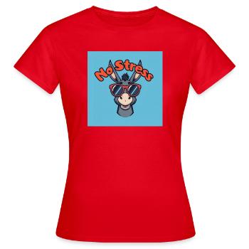 Stressfreier Esel und rote Brille - Frauen T-Shirt - Rot - Vorne - AI Model Female 172 dark (172cm)