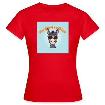 Stressfreier Club Esel - Frauen T-Shirt - Rot - Vorne - AI Model Female 172 dark (172cm)