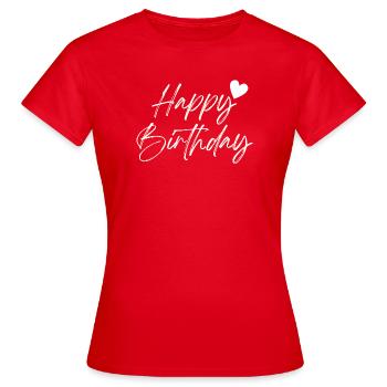 Bon anniversaire - T-shirt Femme - rouge - Devant - AI Model Female 172 dark (172cm)