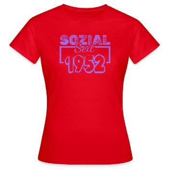 Sozial 1952 - Frauen T-Shirt - Rot - Vorne - AI Model Female 172 dark (172cm)