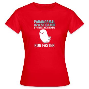 Fantôme Paranormal Fantôme Fantôme Effrayant - T-shirt Femme - rouge - Devant - AI Model Female 172 dark (172cm)