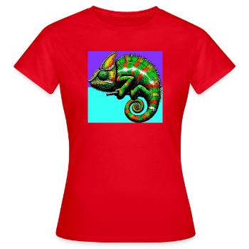 caméléon - T-shirt Femme - rouge - Devant - AI Model Female 172 dark (172cm)