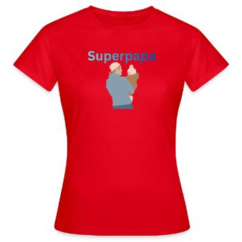 LIEBEVOLL Superpapa - Frauen T-Shirt - Rot - Vorne - AI Model Female 172 dark (172cm)