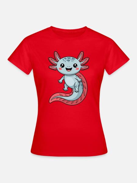 Axolotl - T-shirt dam - röd