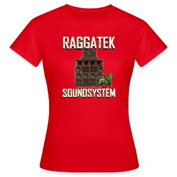 Raggatek Lion Soundsystem Jamaïque - T-shirt Femme - rouge - Devant - AI Model Female 172 dark (172cm)