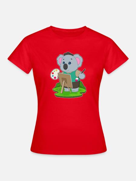 Koala Maler Pinsel Malen - Frauen T-Shirt - Rot