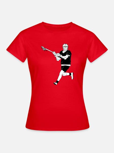 Lacrosse Spieler - Frauen T-Shirt - Rot
