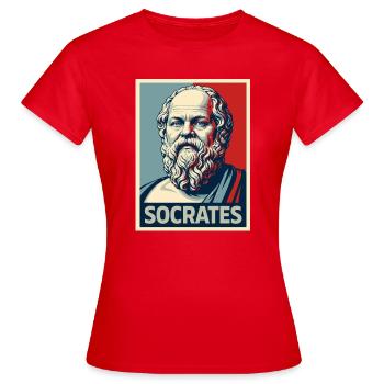 Portrait pop art de Socrate - T-shirt Femme - rouge - Devant - AI Model Female 172 dark (172cm)
