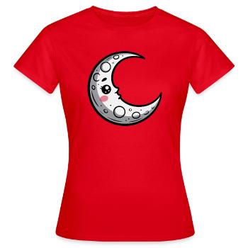 Mond - Frauen T-Shirt - Rot - Vorne - AI Model Female 172 dark (172cm)