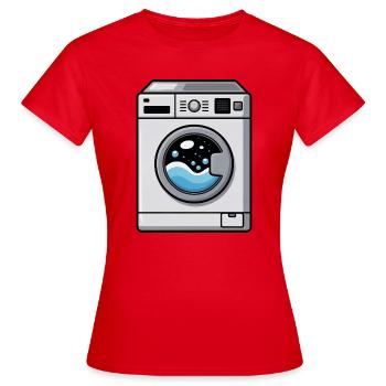 Machine à laver bande dessinée mignonne Kawaii - T-shirt Femme - rouge - Devant - AI Model Female 172 dark (172cm)