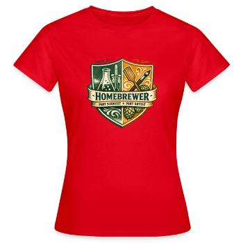 Brasseurs entre laboratoire et art | Brasseurs amateurs - T-shirt Femme - rouge - Devant - AI Model Female 172 dark (172cm)