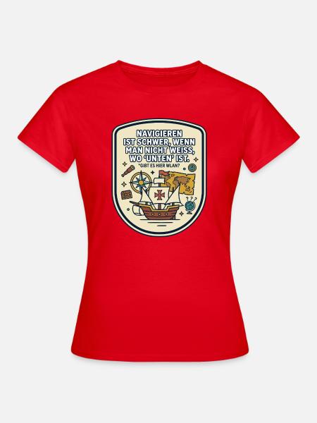 Navigation WLAN lustiger Spruch - Frauen T-Shirt - Rot