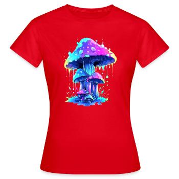 Pilz  - Frauen T-Shirt - Rot - Vorne - AI Model Female 172 dark (172cm)