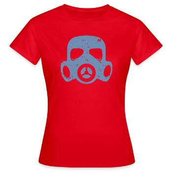 Grunge Gasmaske Nuklear Radioaktiv Feinstaub - Frauen T-Shirt - Rot - Vorne - AI Model Female 172 dark (172cm)