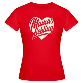 Mamas Liebling Herz Schrift - Frauen T-Shirt - Rot - Vorne - AI Model Female 172 dark (172cm)