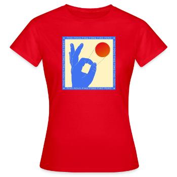 Retro-Pop-Art-Tischtennis-Flick-Grafik - Frauen T-Shirt - Rot - Vorne - AI Model Female 172 dark (172cm)