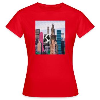 NYC - T-shirt Femme - rouge - Devant - AI Model Female 172 dark (172cm)
