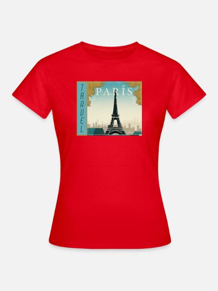 Paris Travel Retro Reiseposter - Frauen T-Shirt - Rot