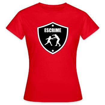 Fechtwappen: das Schild der Teilnehmer - Frauen T-Shirt - Rot - Vorne - AI Model Female 172 dark (172cm)