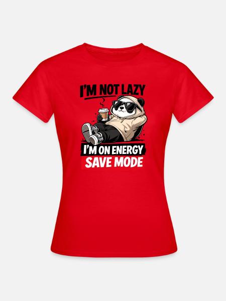 Energiesparmodus Panda - Frauen T-Shirt - Rot
