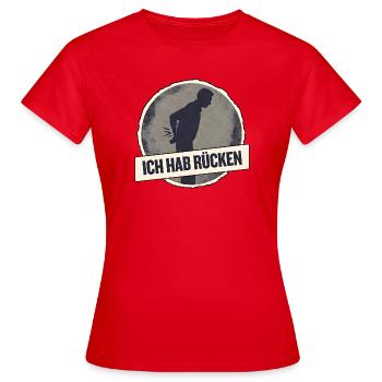 Ich hab Rücken Spruchshirt - Frauen T-Shirt - Rot - Vorne - AI Model Female 172 dark (172cm)