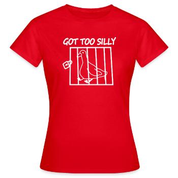 Un oiseau en cage – C’est devenu trop ridicule - T-shirt Femme - rouge - Devant - AI Model Female 172 dark (172cm)