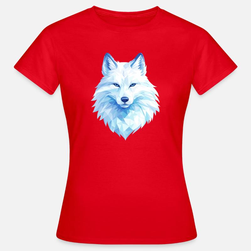 Polygon Wolf Eis Blau– Modern Art - Women's T-Shirt - red